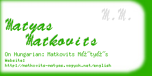 matyas matkovits business card